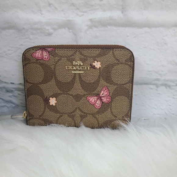 Coach|NWT Small Zip Around Wallet w/ Butterfly - Picture 3 of 7